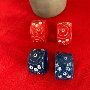 Red and Blue Bandana Napkin Rings